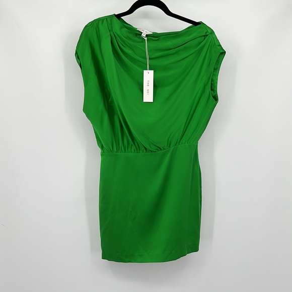 The Sei for FWRD Draped Mini Dress in Palm 4 - Picture 4 of 7